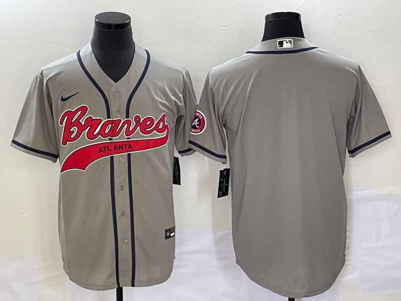 Men's Atlanta Braves Gray Blank Jersey Joint Edition